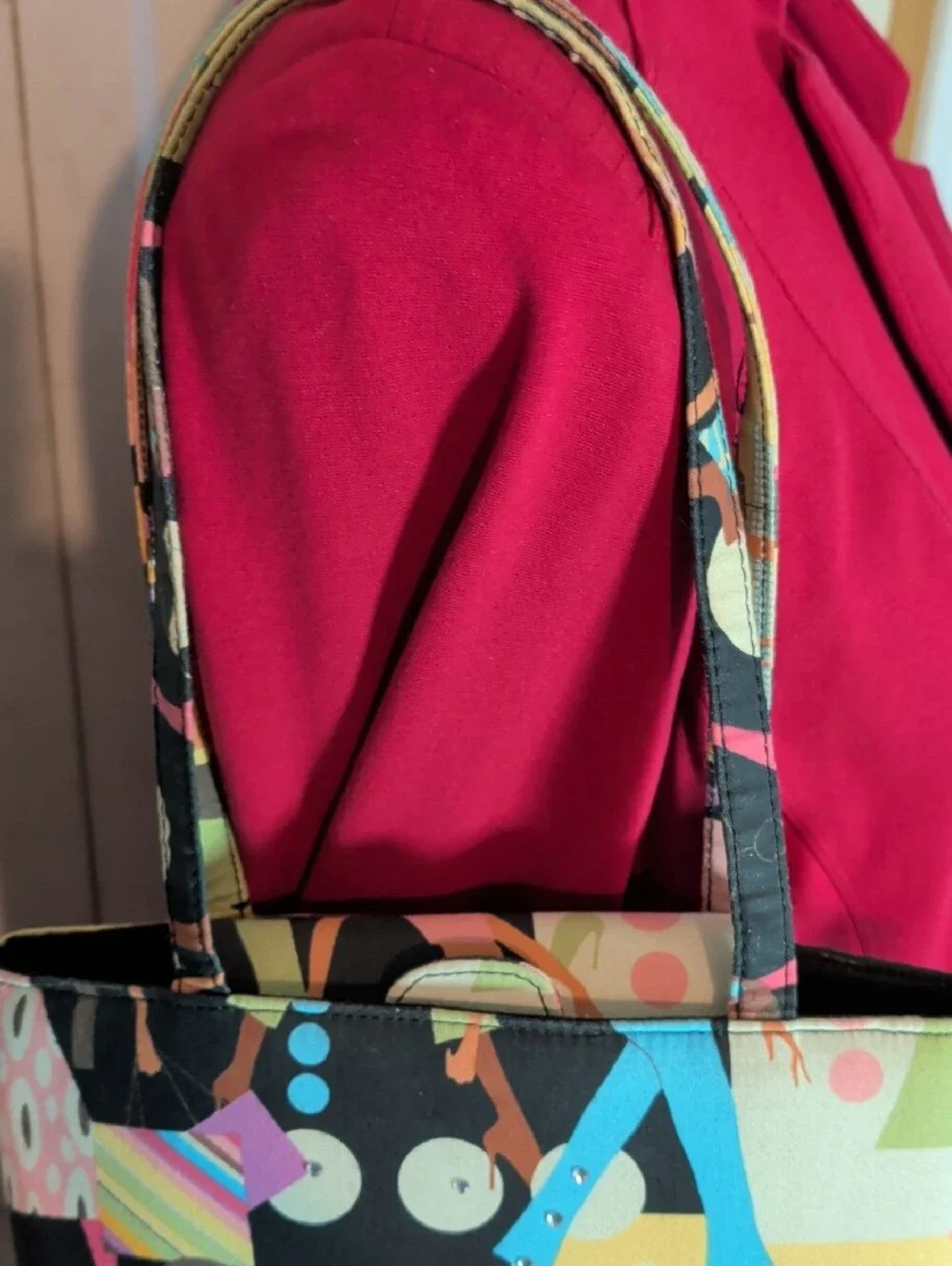 Sydney Love Multi-Color Graphic Tote in Black, Pink, Yellow, Blue & Green
